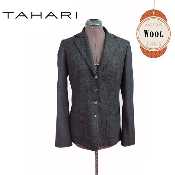 Tehari Grey Wool Blazer - Picture 1 of 8